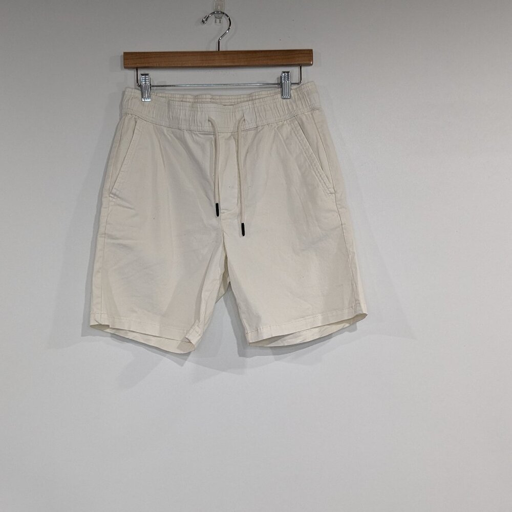 Zara dnwr Drawstring Cotton Shorts Cream Size Small